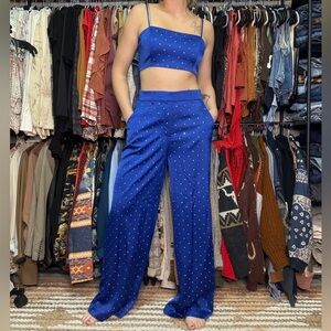 House of Harlow 1960 Blue Pantsuit